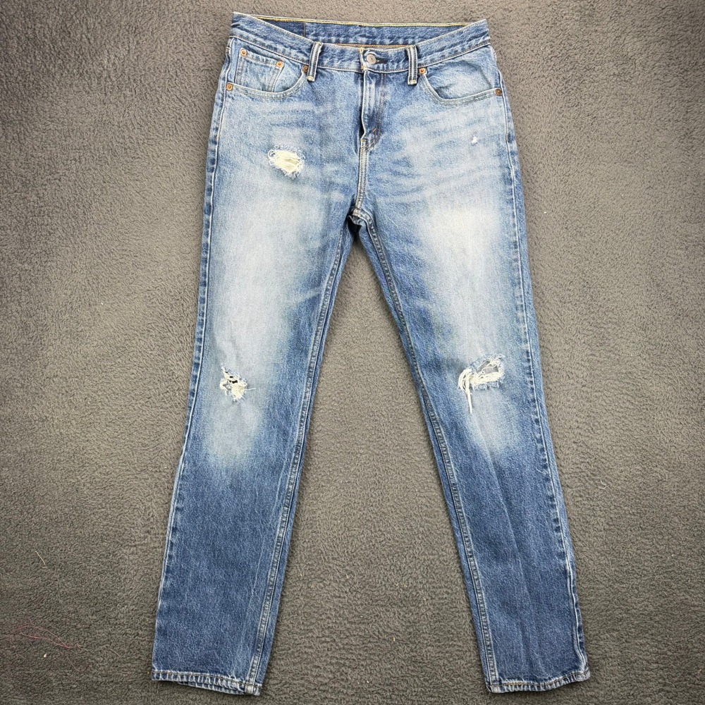 Levis 511 Slim Fit Distressed Light Wash Blue Denim Jeans 30x32 04511-2387